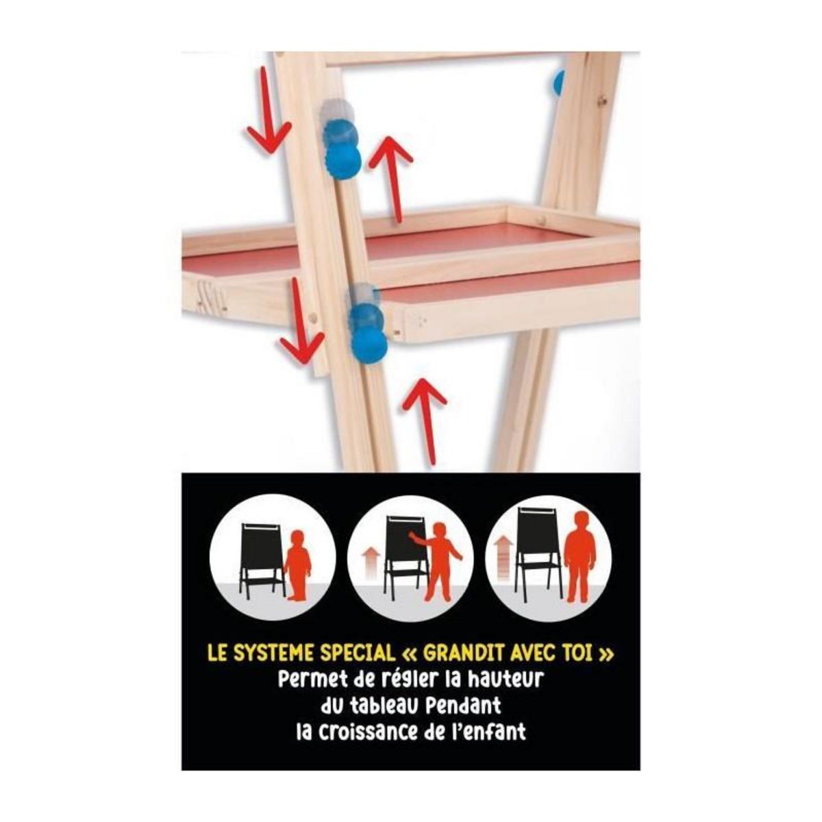 LISCIANI GIOCHI Maxi tableau réglable pour enfants - LISCIANI - Idéal pour apprendre a lire et écrire