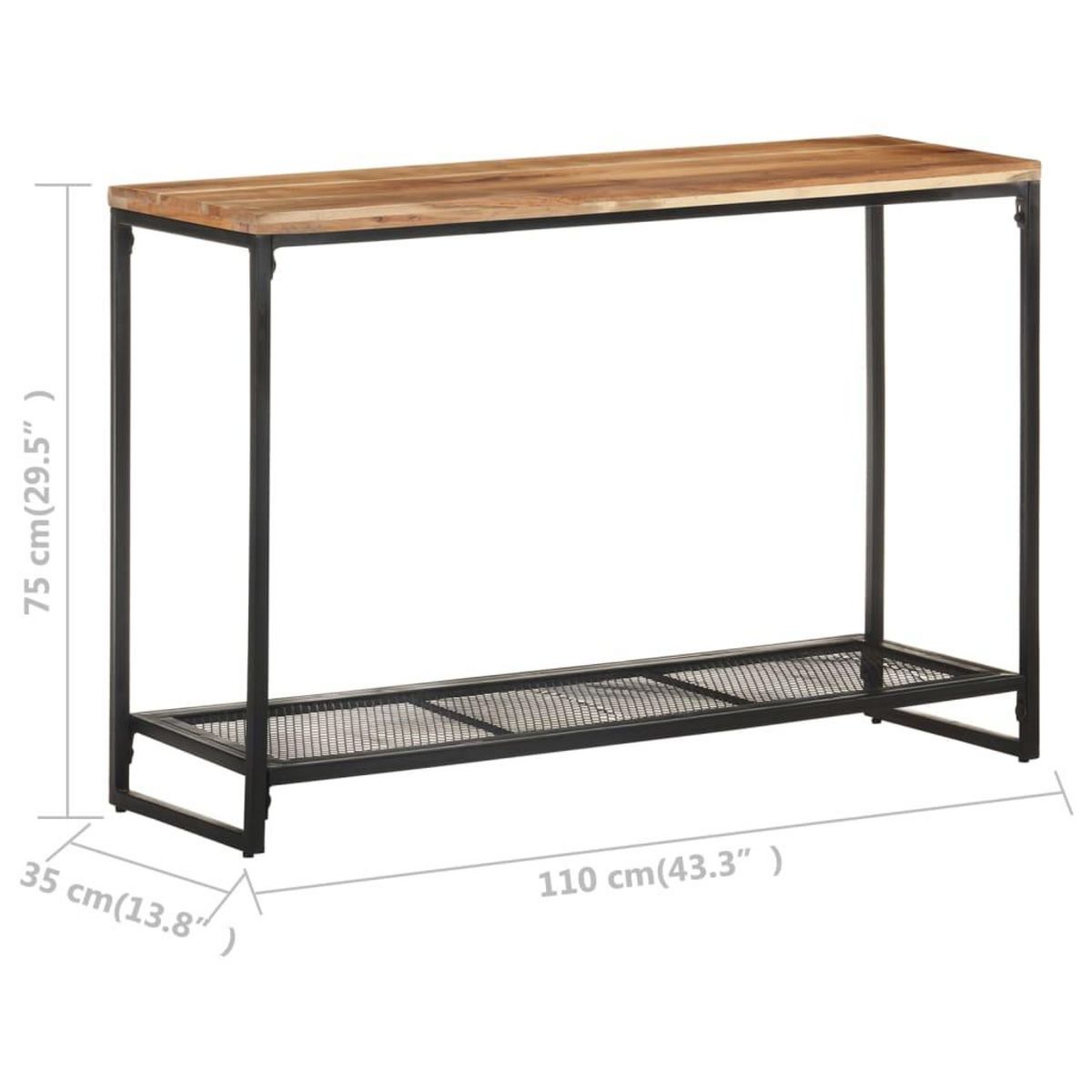 VIDAXL Table console 110x35x75 cm Bois d'acacia massif