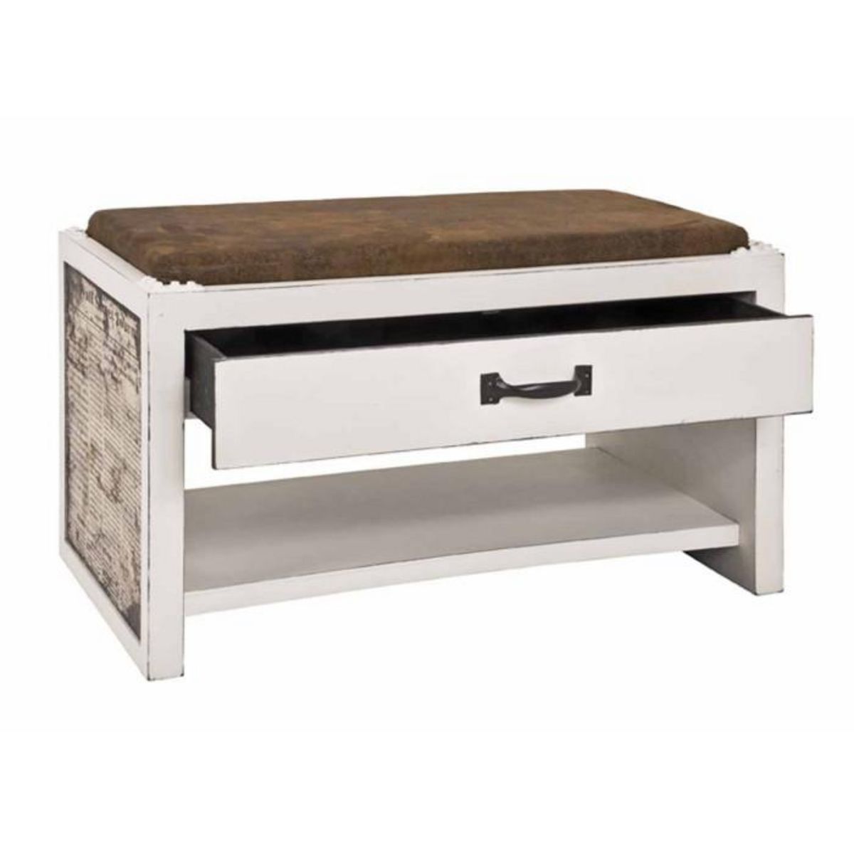 Paris Prix Range-Chaussures & Assise  Wall Street  72cm Blanc