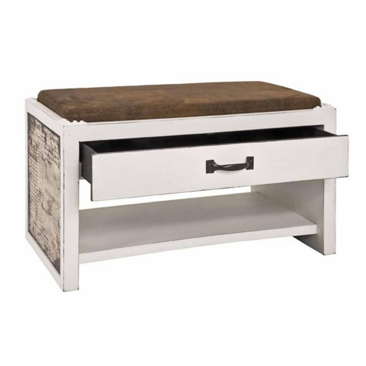 Paris Prix Range-Chaussures & Assise  Wall Street  72cm Blanc