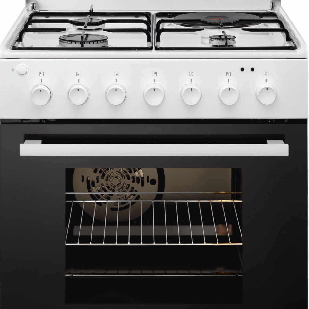 ELECTROLUX Cuisinière à gaz EKM60300OW, 60 cm, 3 Foyers à gaz et 1 électrique, Four multifonction, Nettoyage catalyse