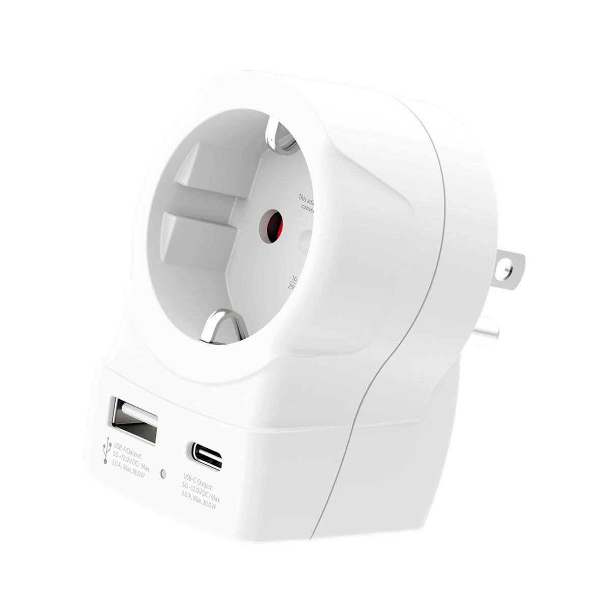 Skross Adaptateur de voyage Europe vers USA USB-A + USB-C