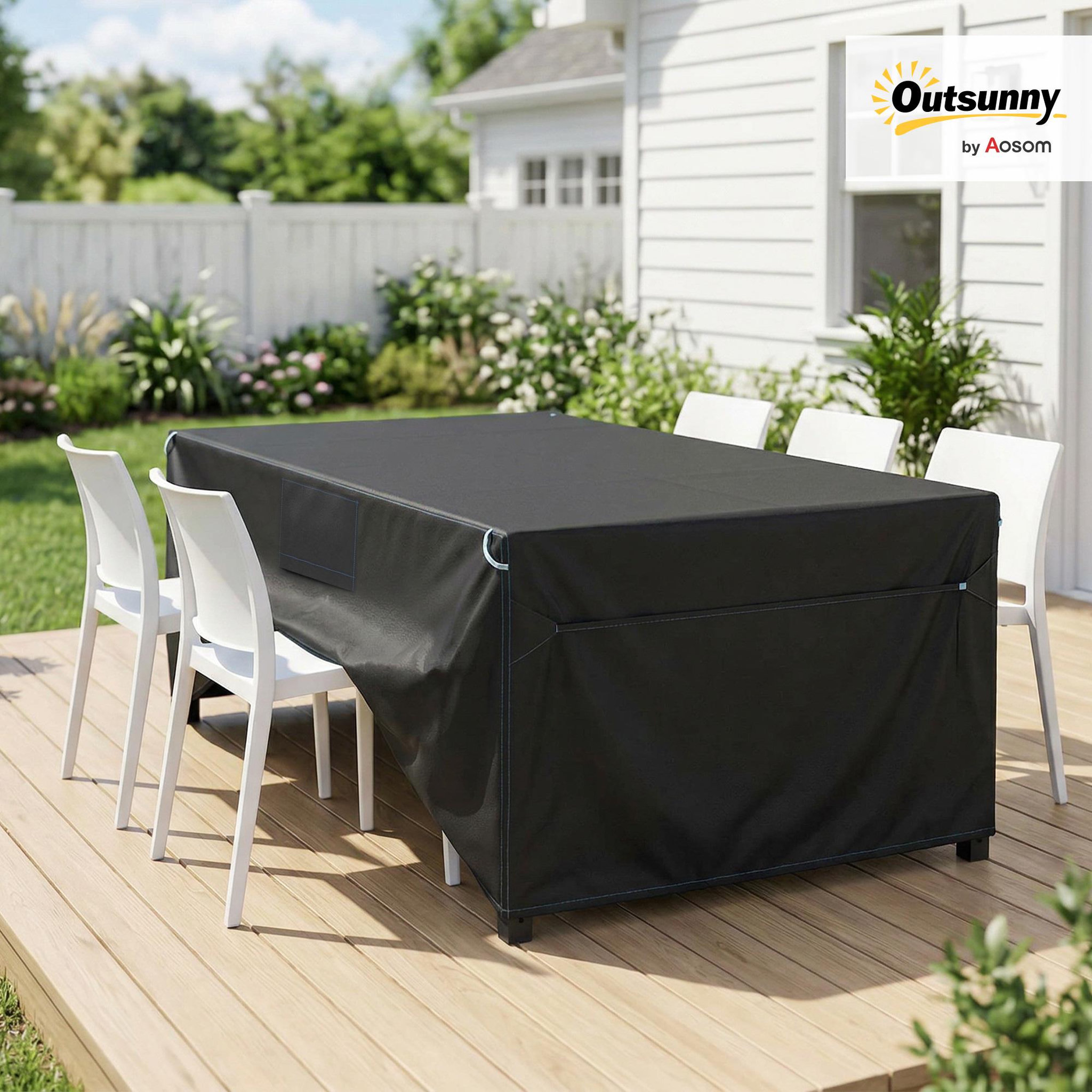 Voir la diapositive 6 : OUTSUNNY Housse salon de jardin imperméable avec évent tissu oxford 420d noir