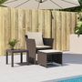 Voir la diapositive 3 : VIDAXL Chaise de jardin avec tabouret marron resine tressee