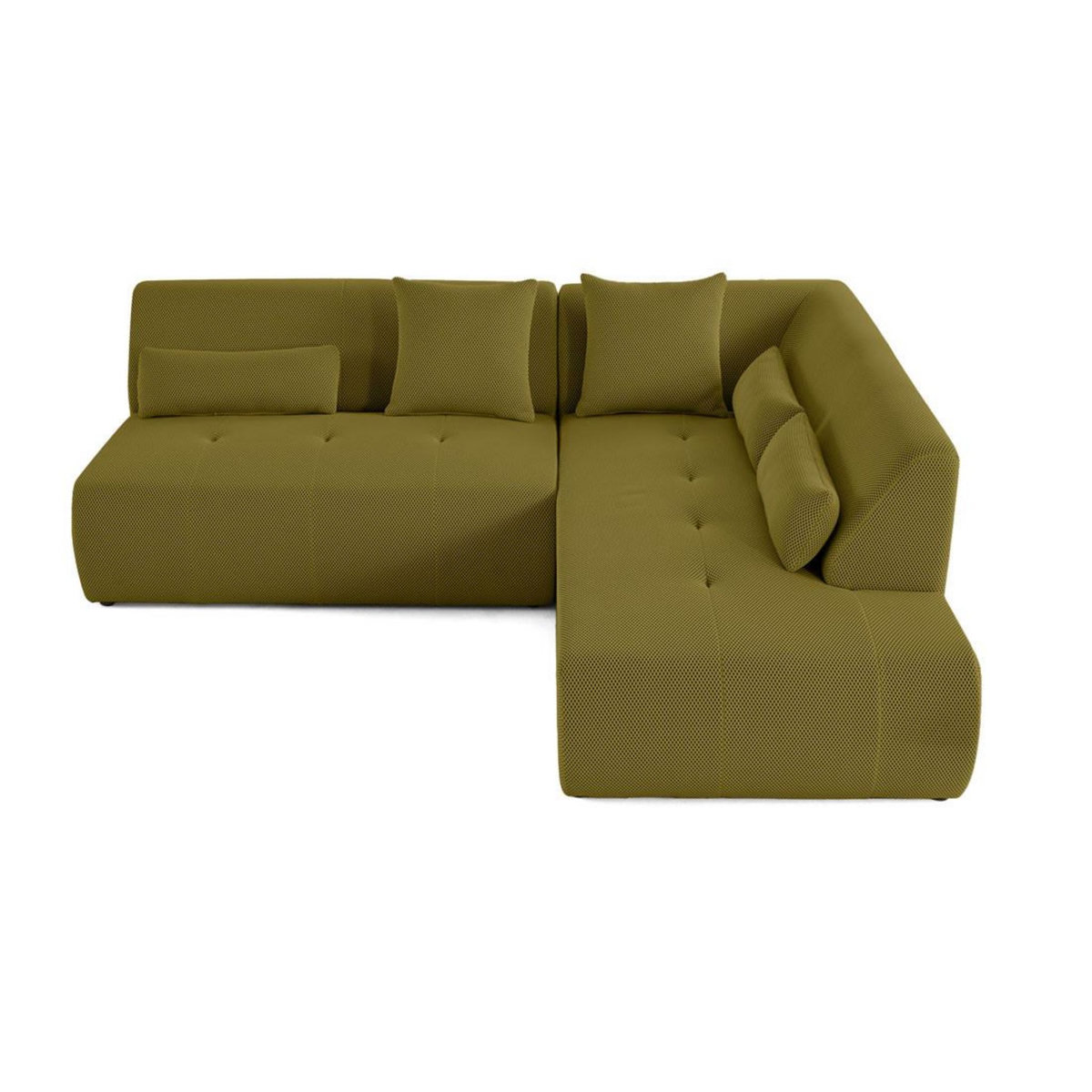 LISA DESIGN Onyx - canapé modulable d'angle droit 5 places - en tissu mailles 3d