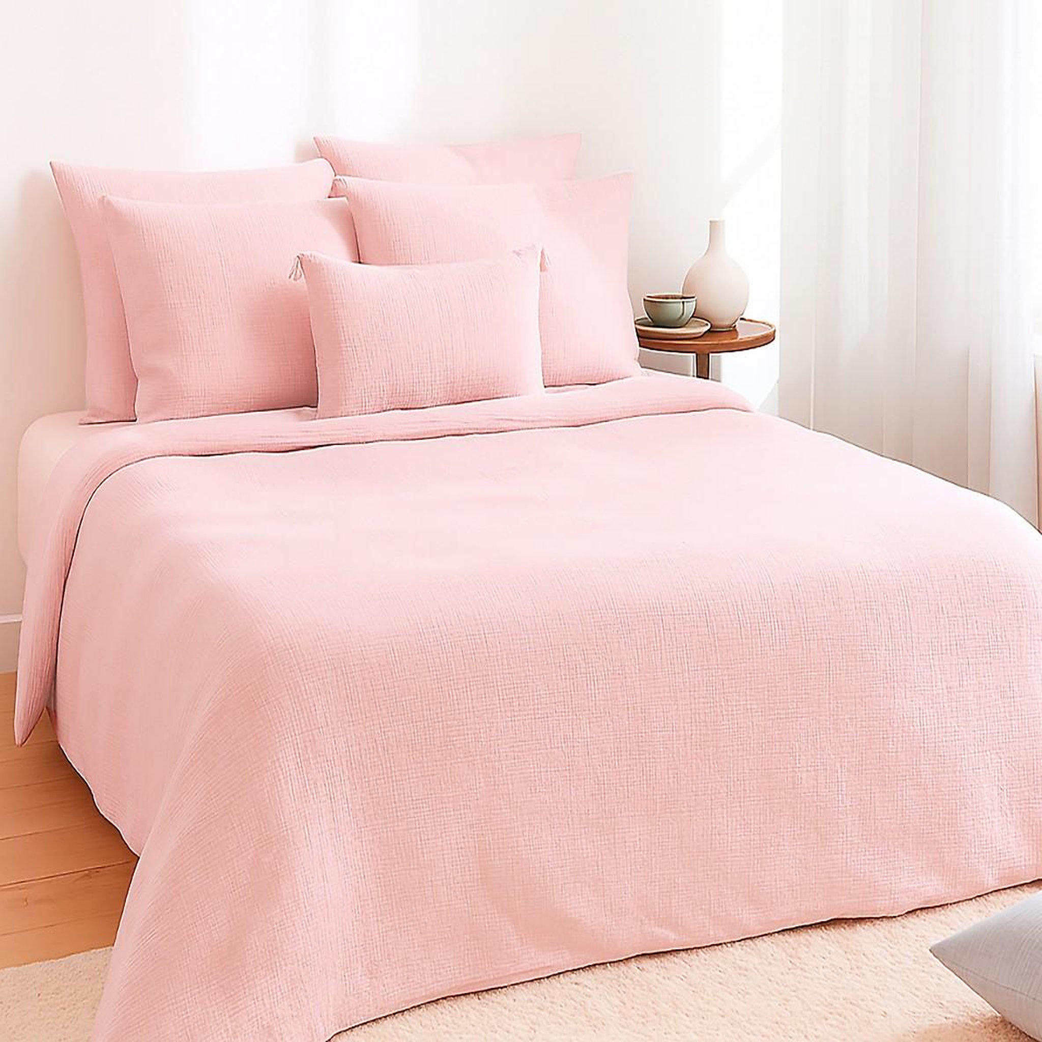 Voir la diapositive 1 : Home collection Parure housse de couette 100% gaze de coton
