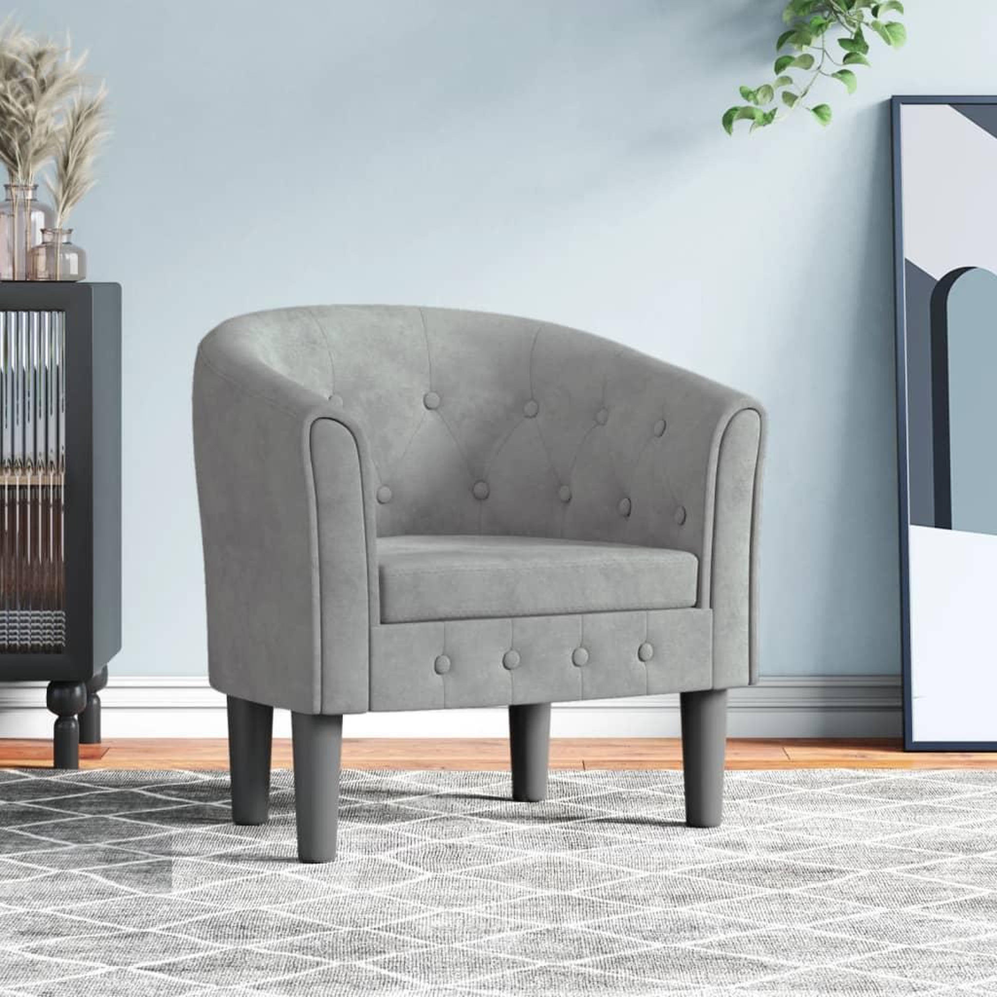 VIDAXL Chaise cabriolet gris clair velours