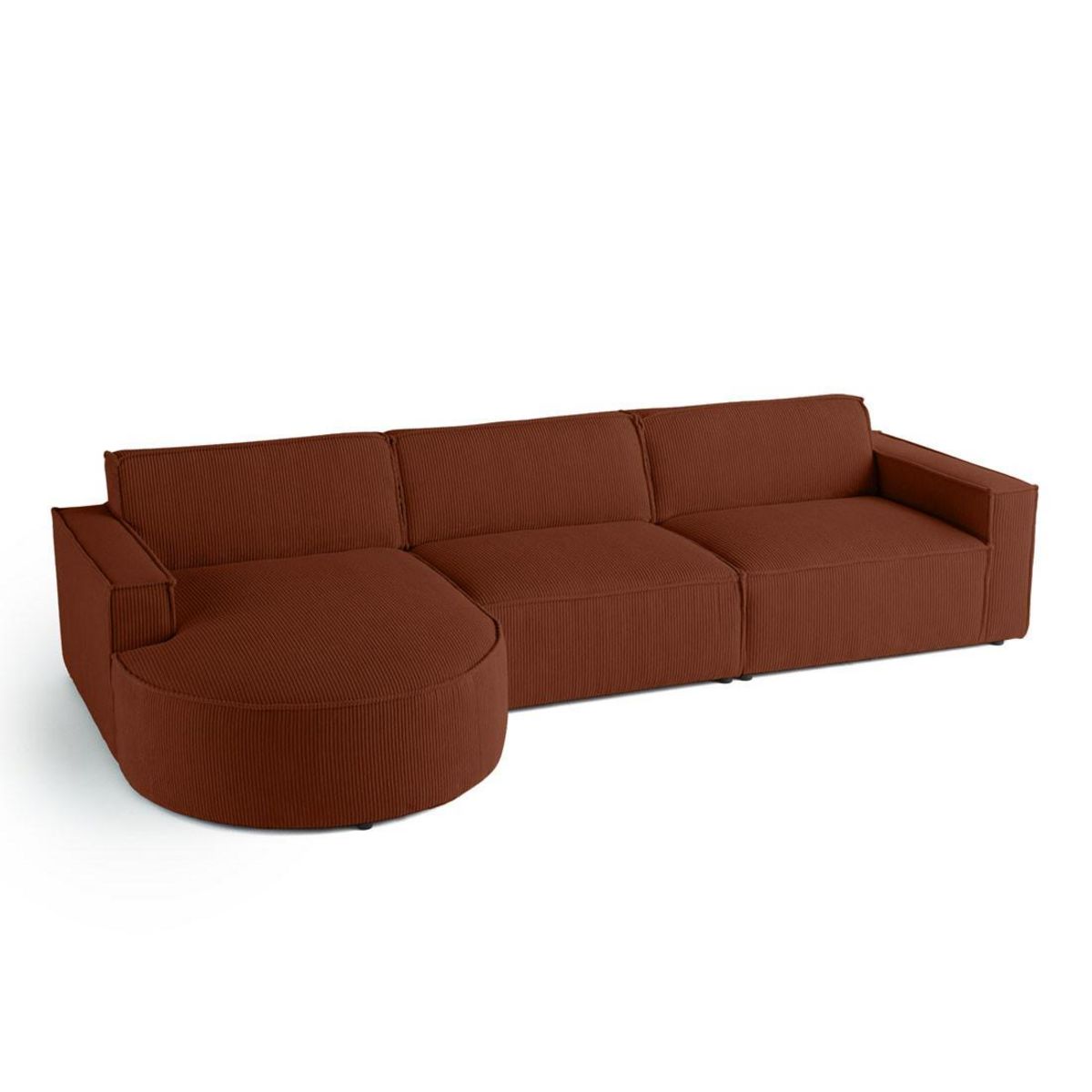 LISA DESIGN Spiaggia - canapé d'angle gauche - 5 places - en velours côtelé