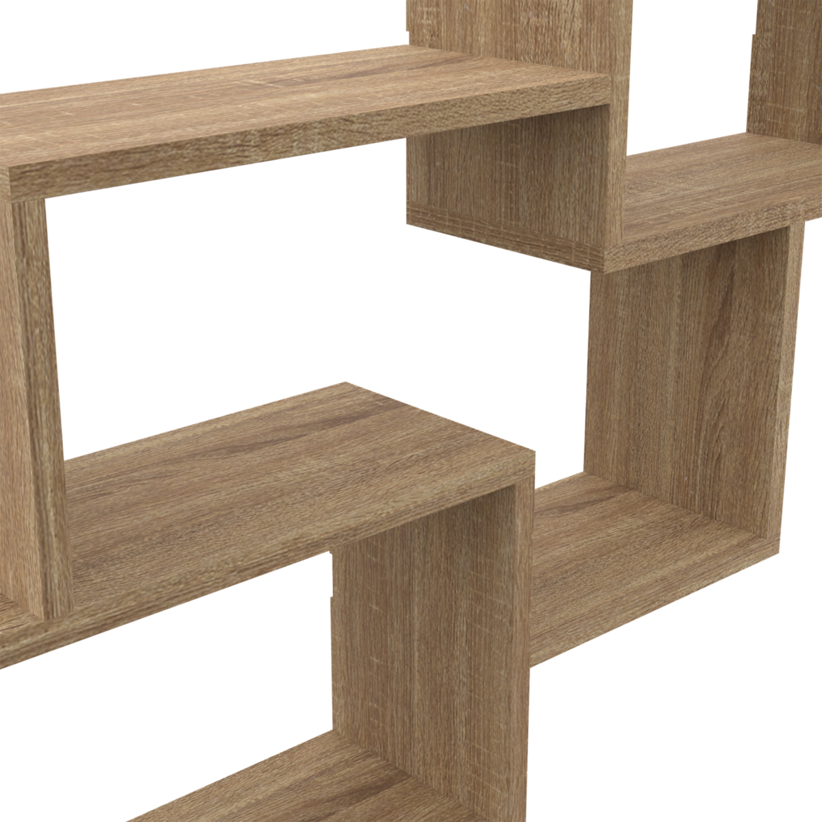 ID MARKET Etagère murale double position LOUANE bois façon hêtre