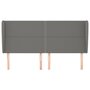 Voir la diapositive 3 : VIDAXL Tete de lit avec oreilles Gris fonce 163x23x118/128 cm Tissu