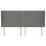 Voir la diapositive 3 : VIDAXL Tete de lit avec oreilles Gris fonce 163x23x118/128 cm Tissu