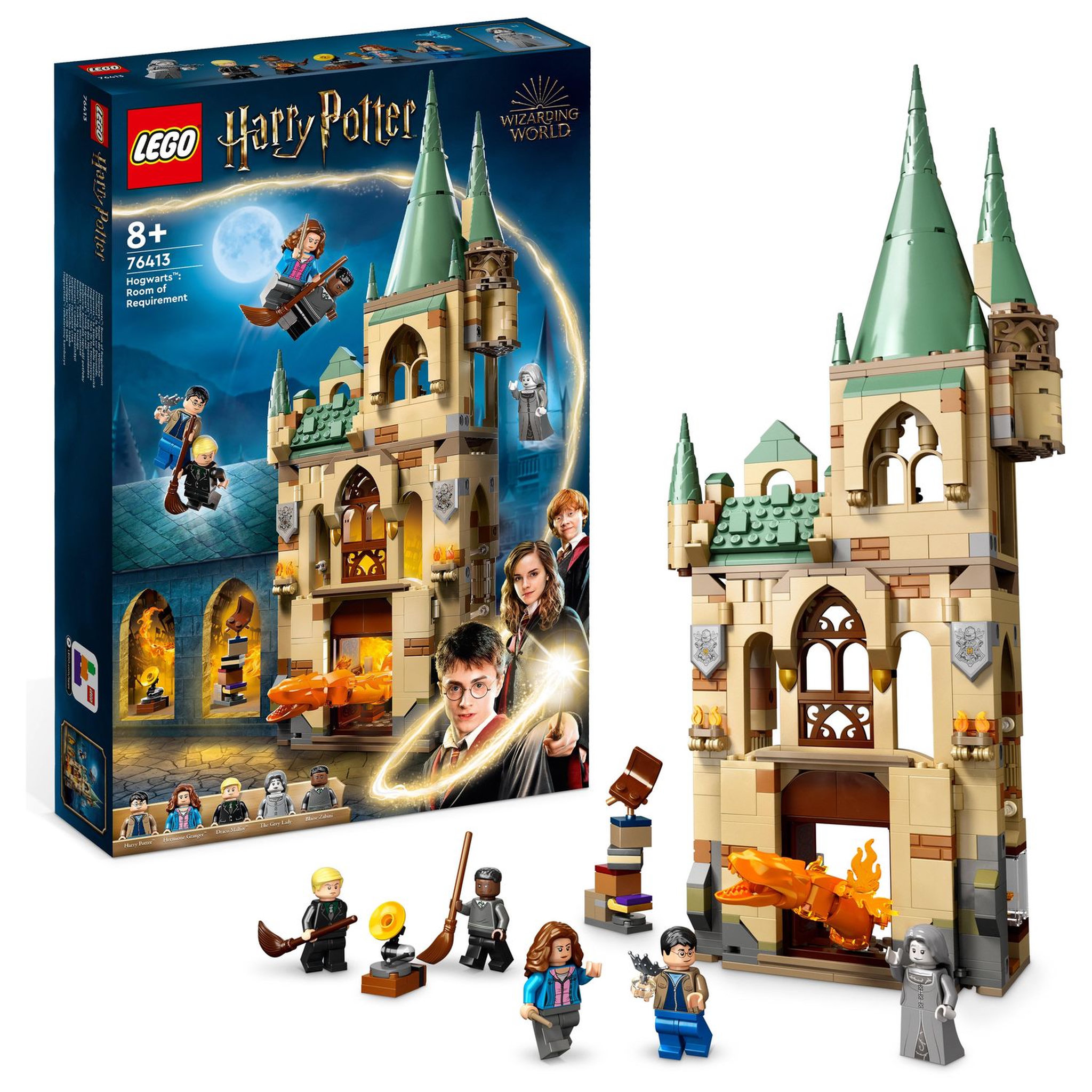 Voir la diapositive 2 : LEGO Harry Potter 76413 - Poudlard : la Salle sur Demande,  Jouet Château Fort avec Figurine Serpent de Feu Modulable, Construction Les Reliques de la Mort