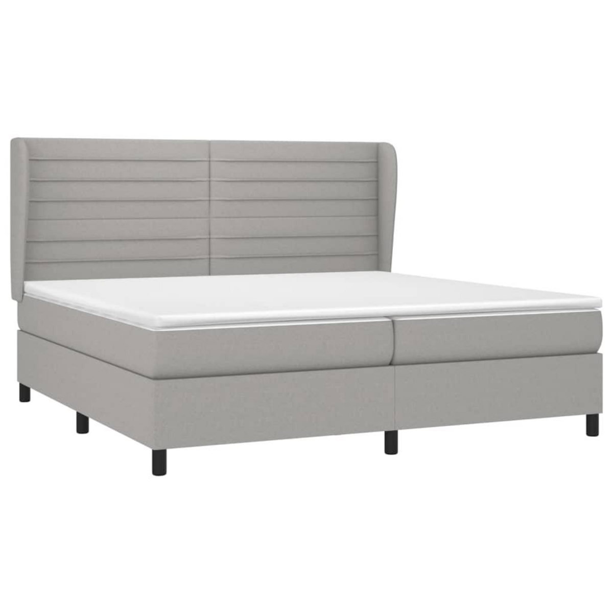 VIDAXL Sommier a lattes de lit avec matelas Gris clair 200x200cm Tissu