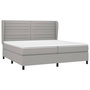 Voir la diapositive 3 : VIDAXL Sommier a lattes de lit avec matelas Gris clair 200x200cm Tissu