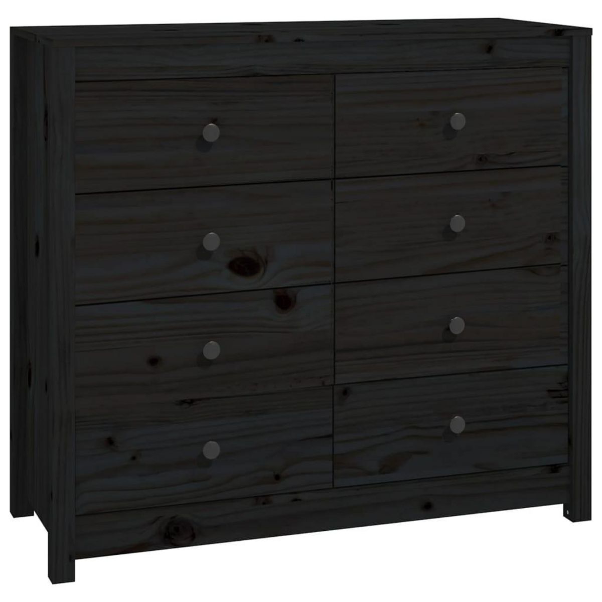 VIDAXL Armoire laterale Noir 100x40x90 cm Bois de pin massif