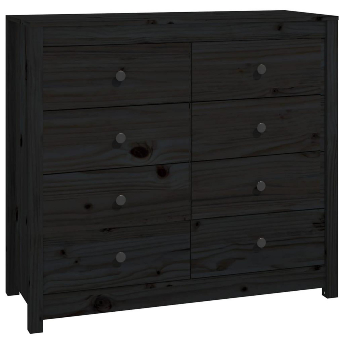 VIDAXL Armoire laterale Noir 100x40x90 cm Bois de pin massif
