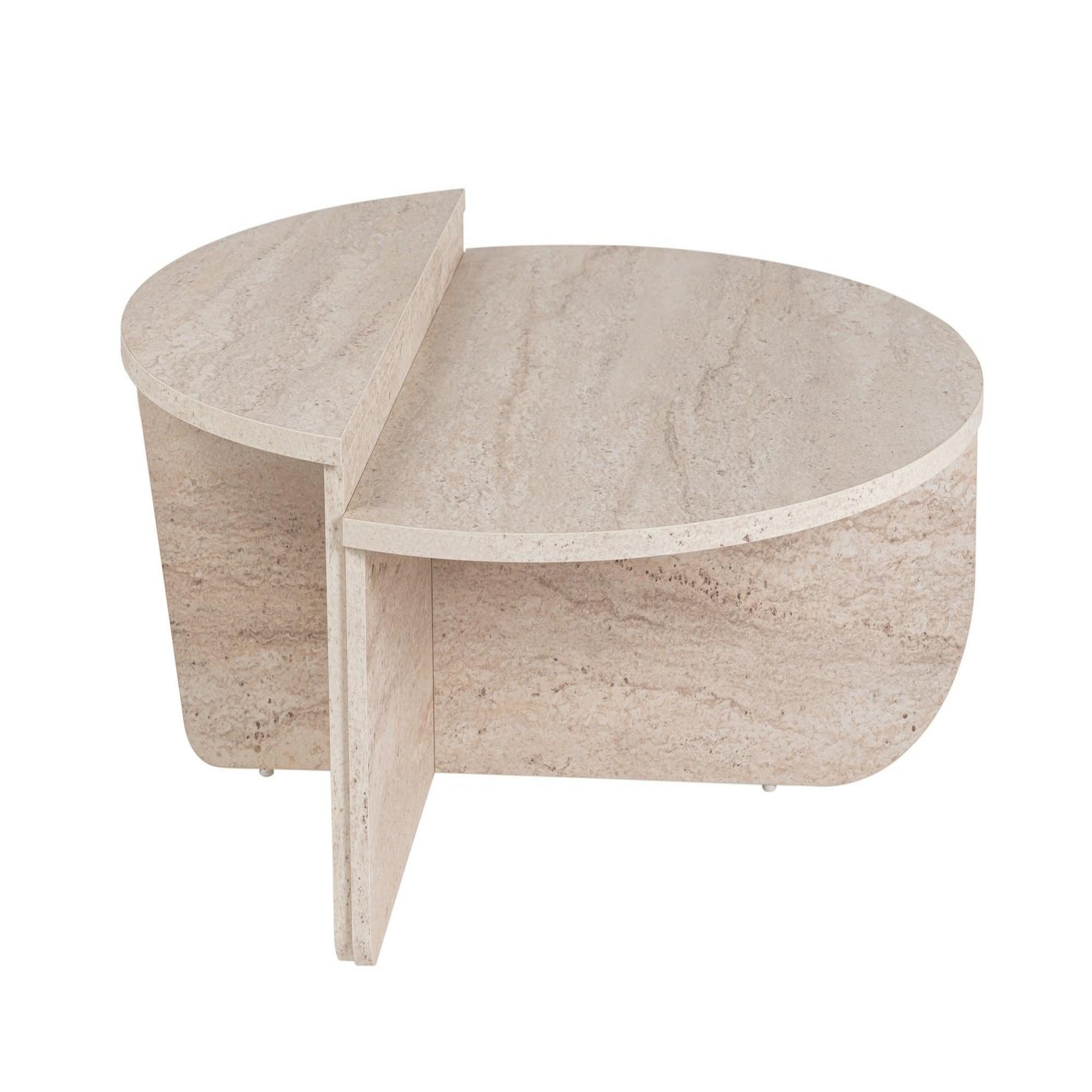 Habitat et Jardin Table basse en bois  orion  - 90 x 60 x 30 cm - travertin