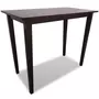 VIDAXL Set table et 4 chaises de bar en bois coloris marron