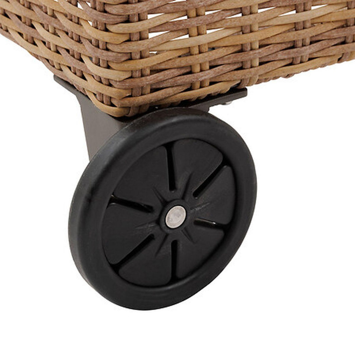 HESPERIDE Lit de piscine en aluminium et résine tressée avec roues BOALI - Savana