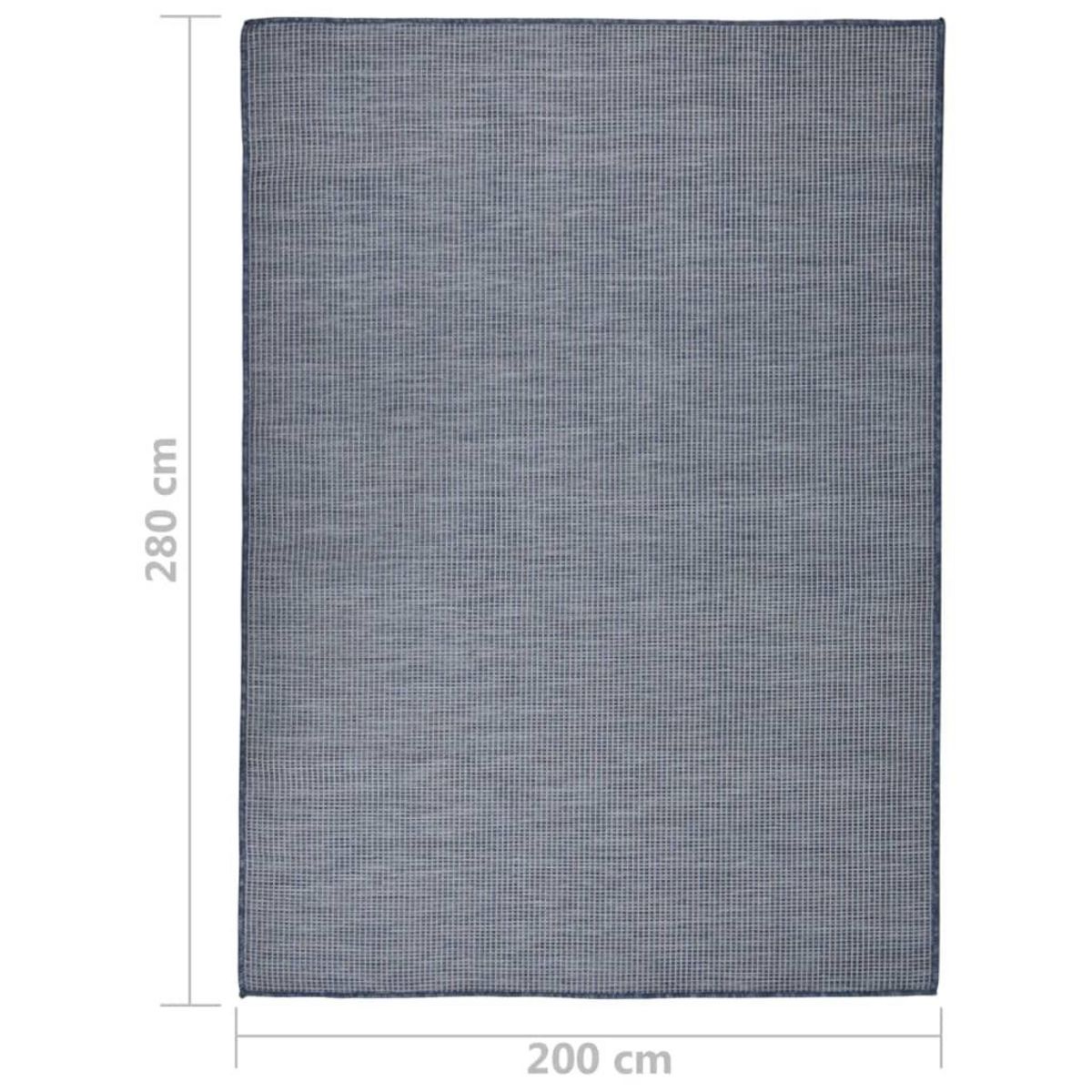 VIDAXL Tapis a tissage plat d'exterieur 200x280 cm Bleu