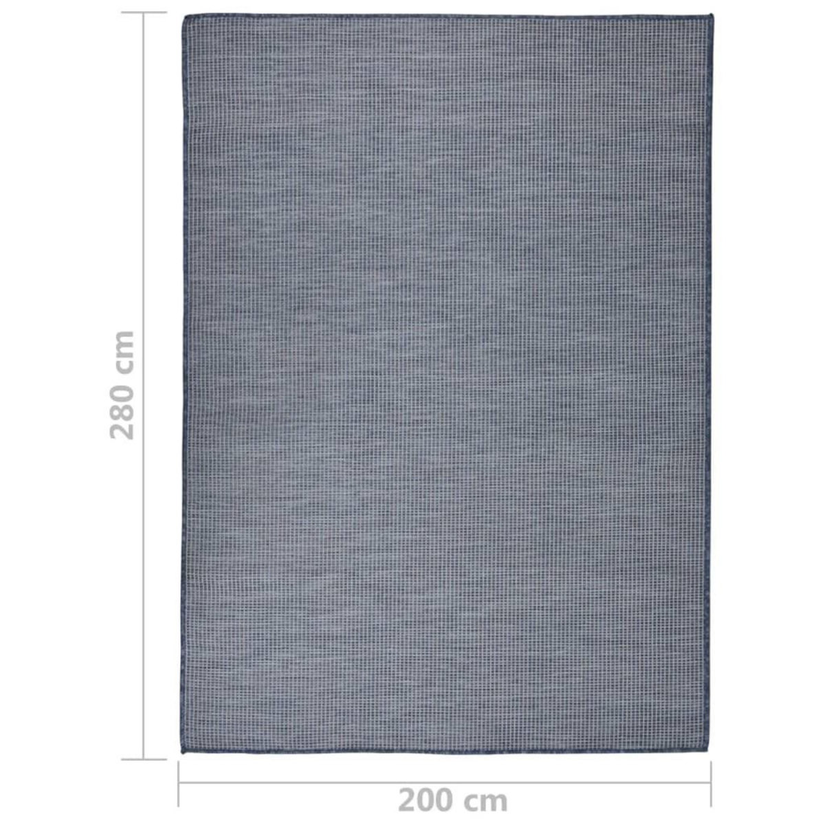 VIDAXL Tapis a tissage plat d'exterieur 200x280 cm Bleu
