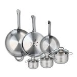 ELO Ensemble de 3 Poêles de cuisson 24, 28 et 32 cm et 3 faitouts 12, 14 et 16 cm Elo Profi Brillant