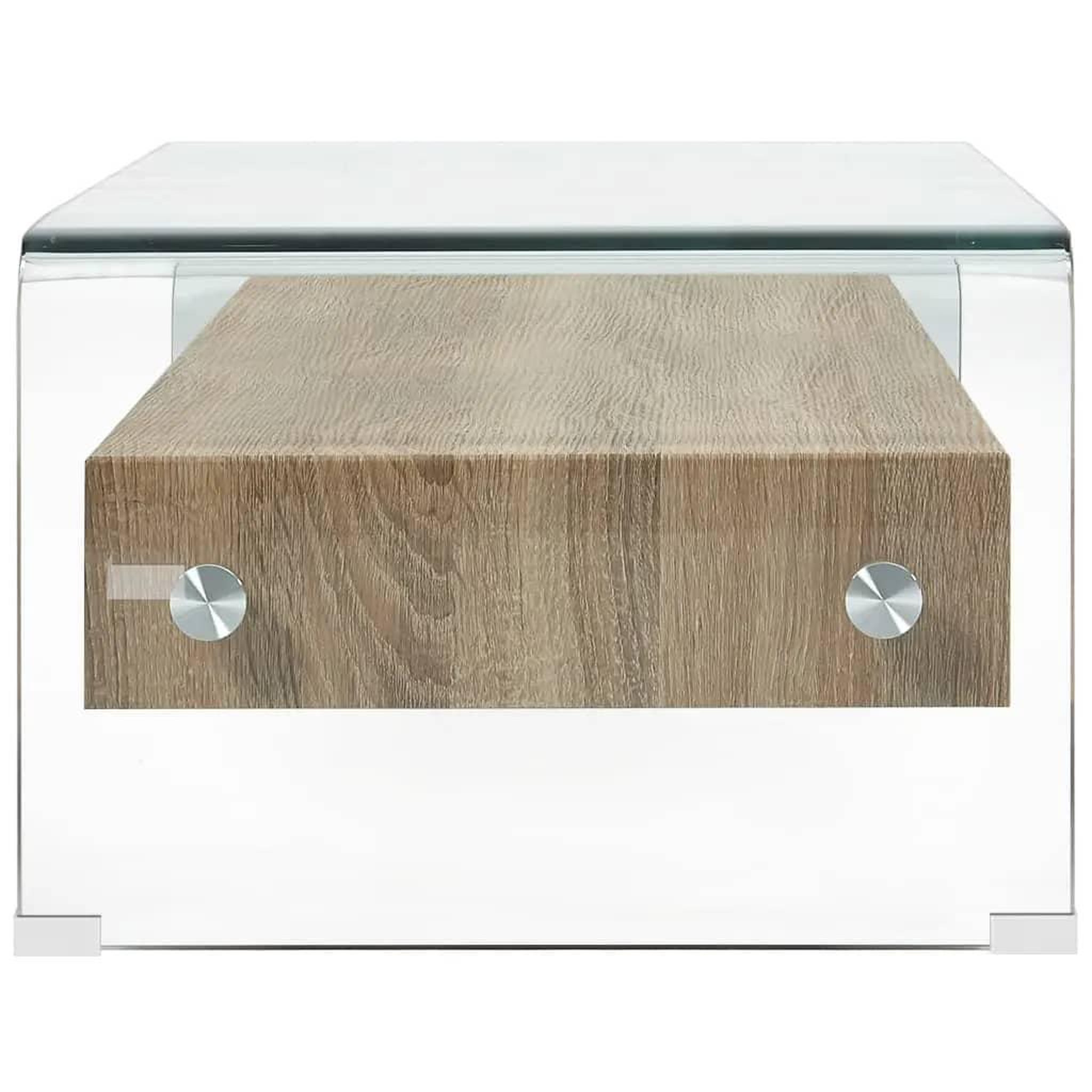 Voir la diapositive 3 : VIDAXL Table basse clair 98x45x31 cm verre trempe