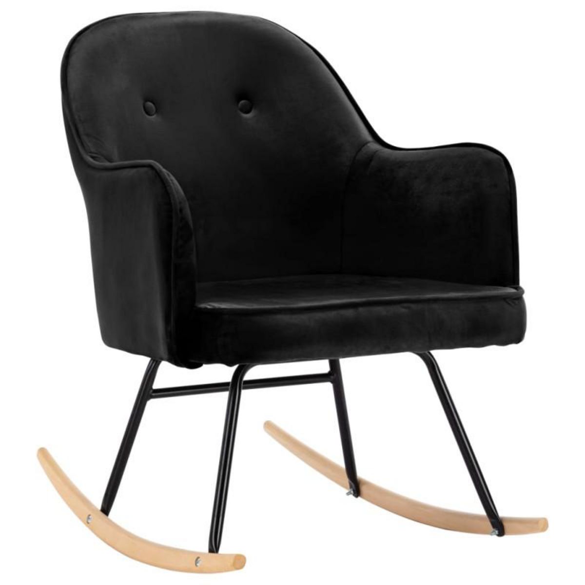 VIDAXL Chaise à bascule Noir Velours