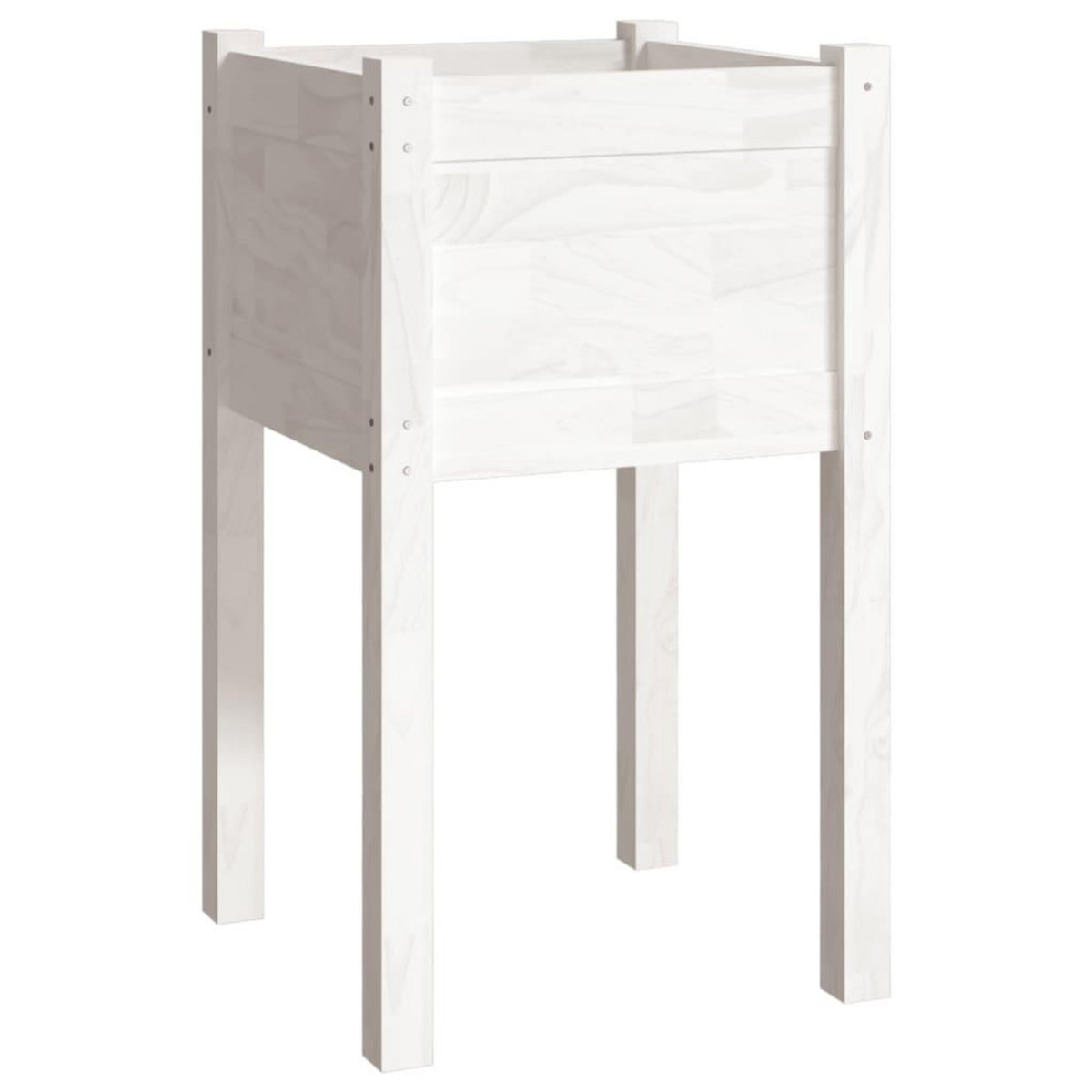 VIDAXL Jardinieres d'exterieur 2 pcs Blanc 40x40x70 cm Bois de pin