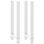 VIDAXL Pieds de table basse blanc 2 pcs 40x(90-91) cm acier