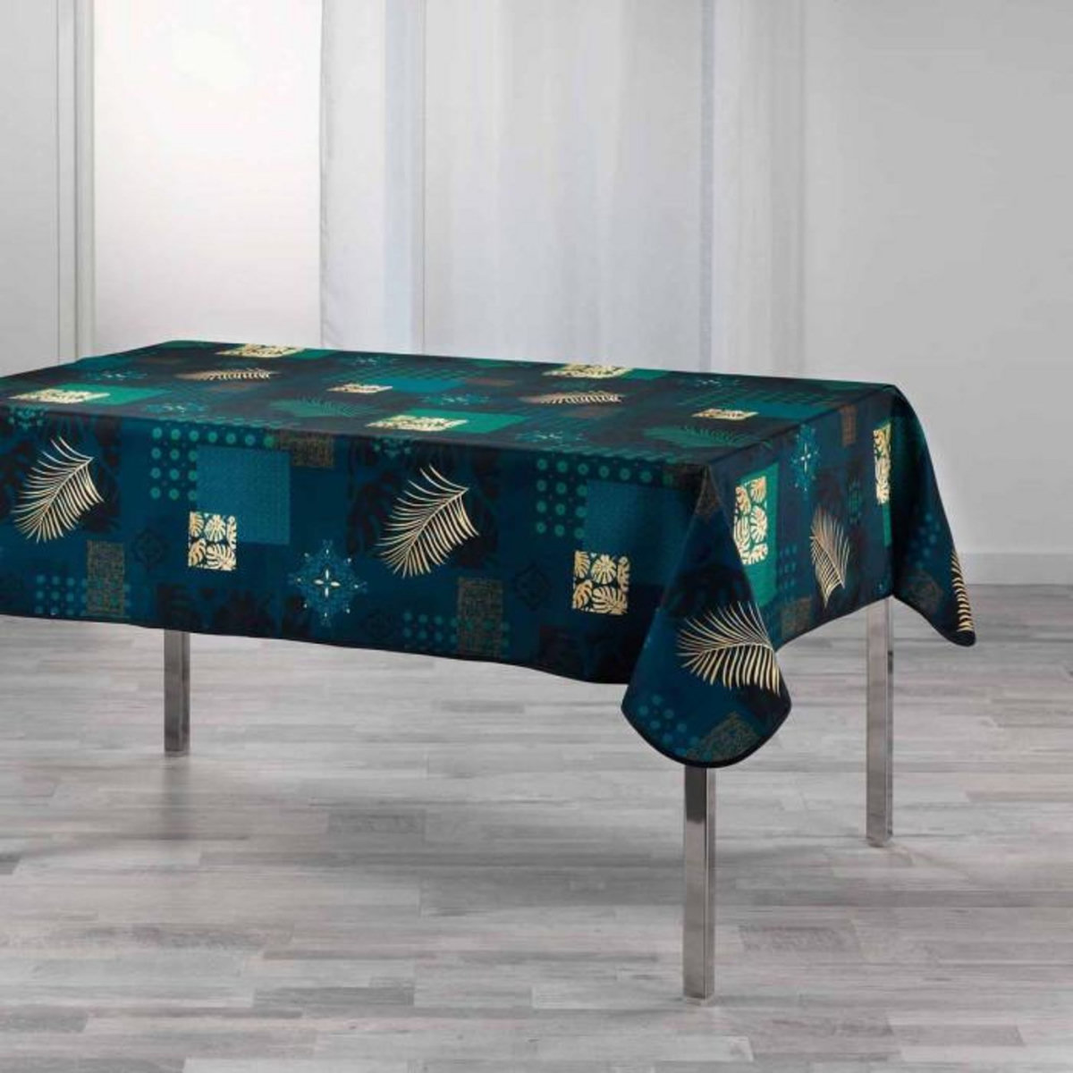 Paris Prix Nappe Imprimée  Oreane  150x240cm Bleu