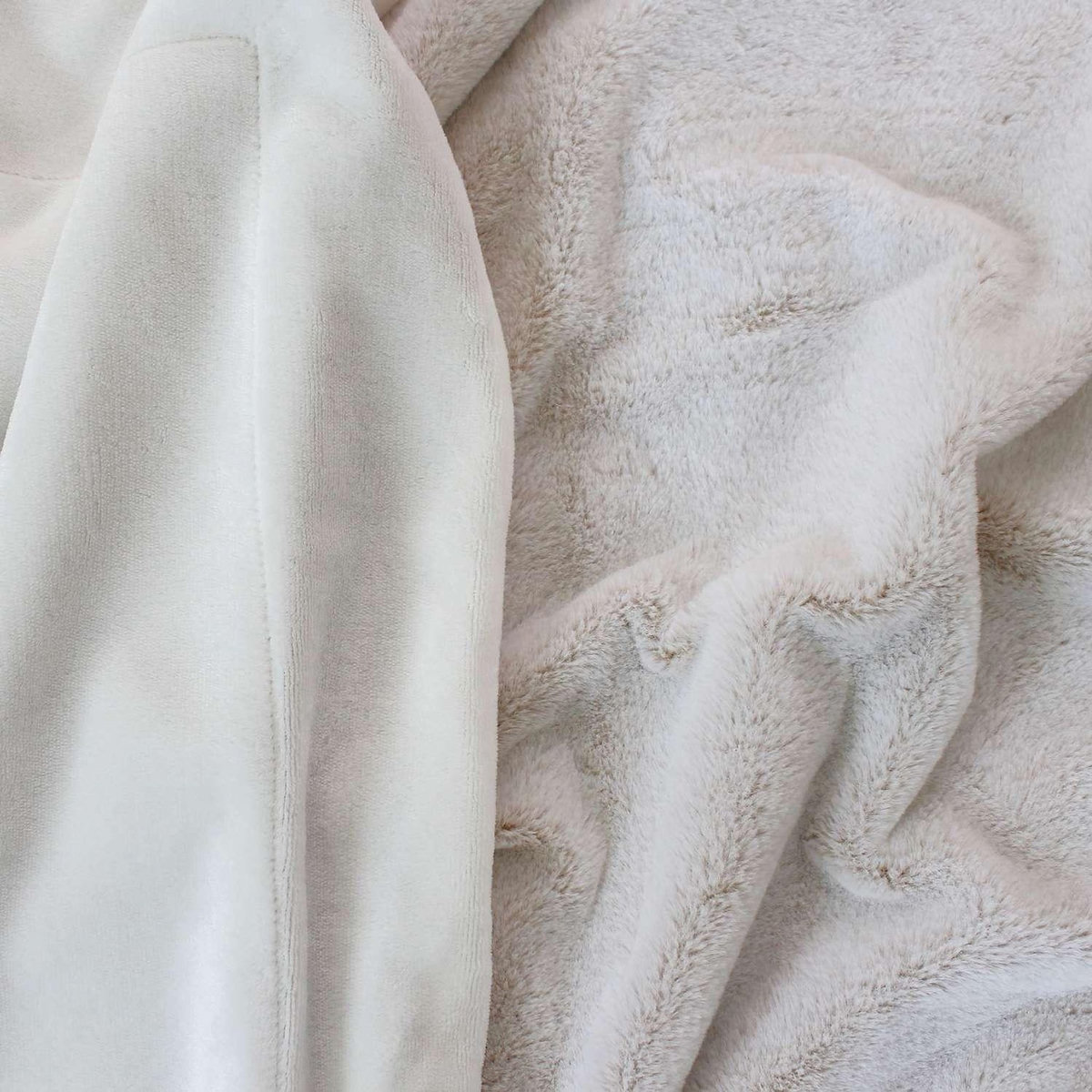 TOILINUX Plaid AZURA imitiation fourrure et flanelle