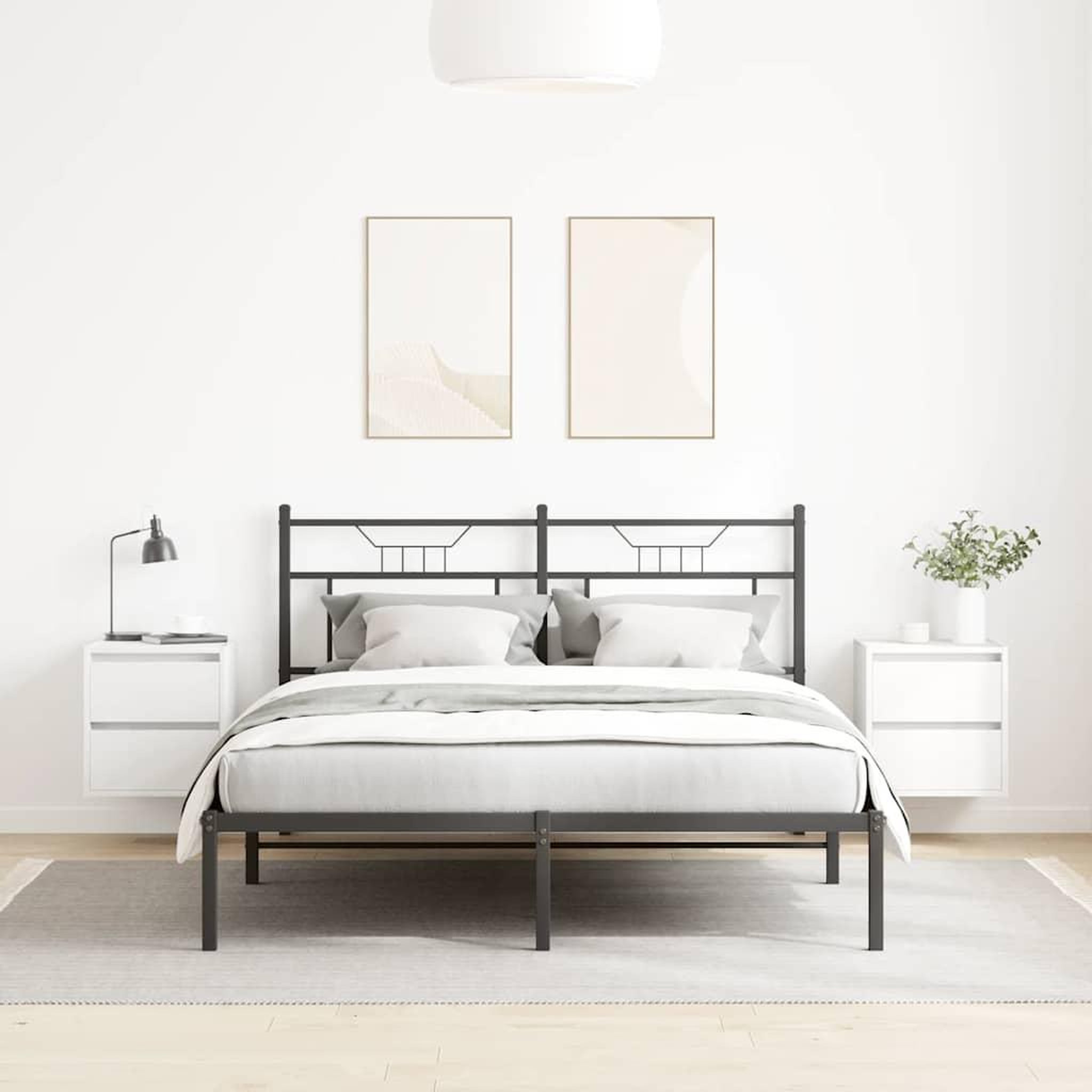 Voir la diapositive 3 : VIDAXL Tables de chevet murales 2 pcs blanc 38x34x40 cm