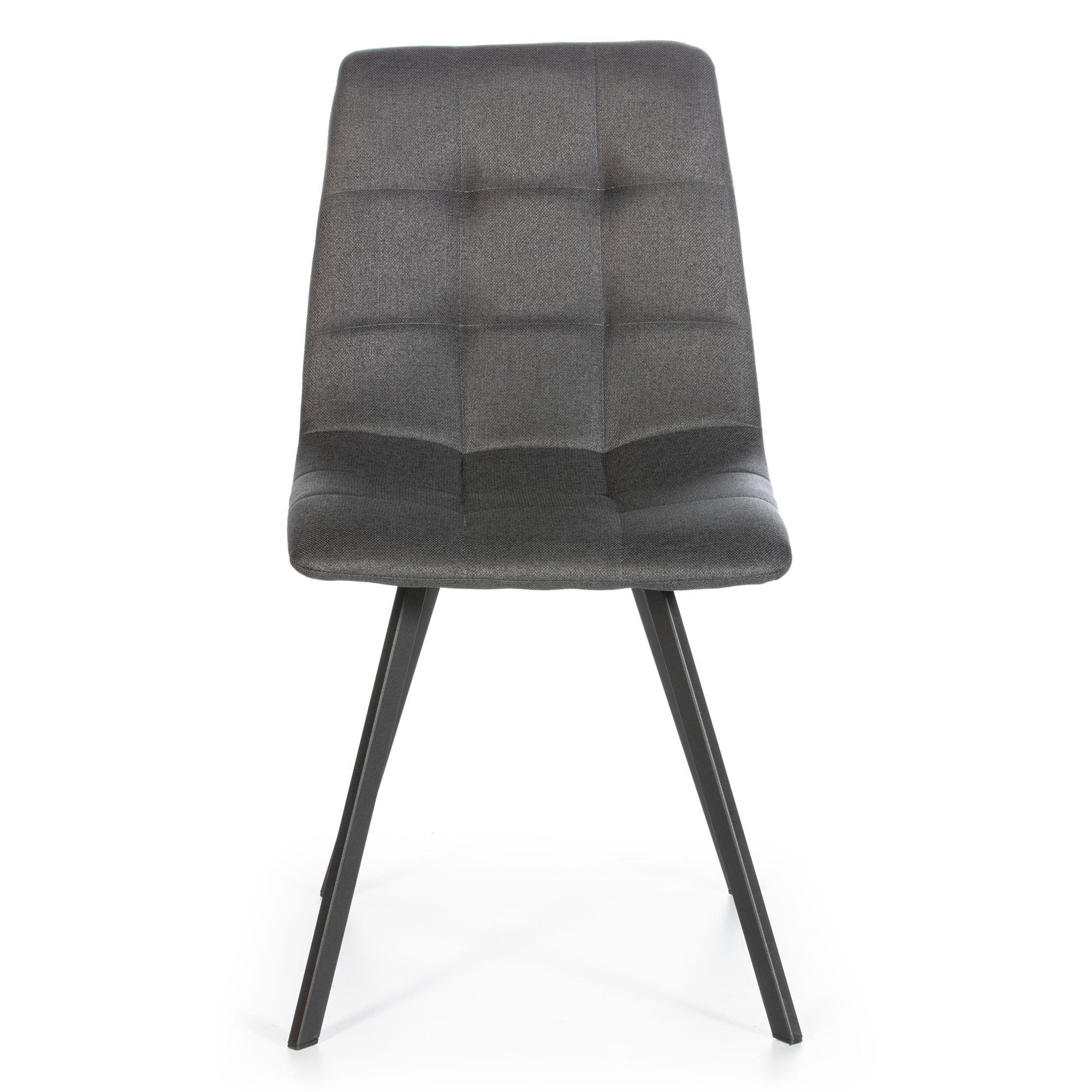 Voir la diapositive 2 : VS VENTA-STOCK Set de 2 chaises Salle à Manger Mila Tapissées Grises Froncé, 58 cm x 45 cm x 90 cm
