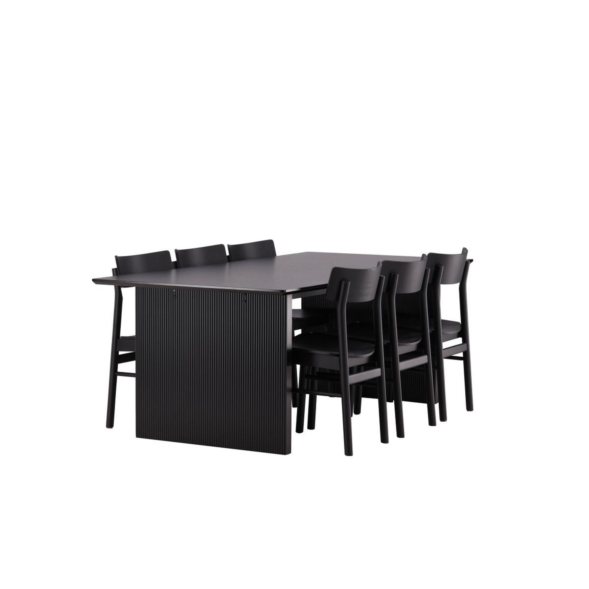 Voir la diapositive 4 : Paris Prix Ensemble table à manger & 6 chaises  vail & montros  200cm noir
