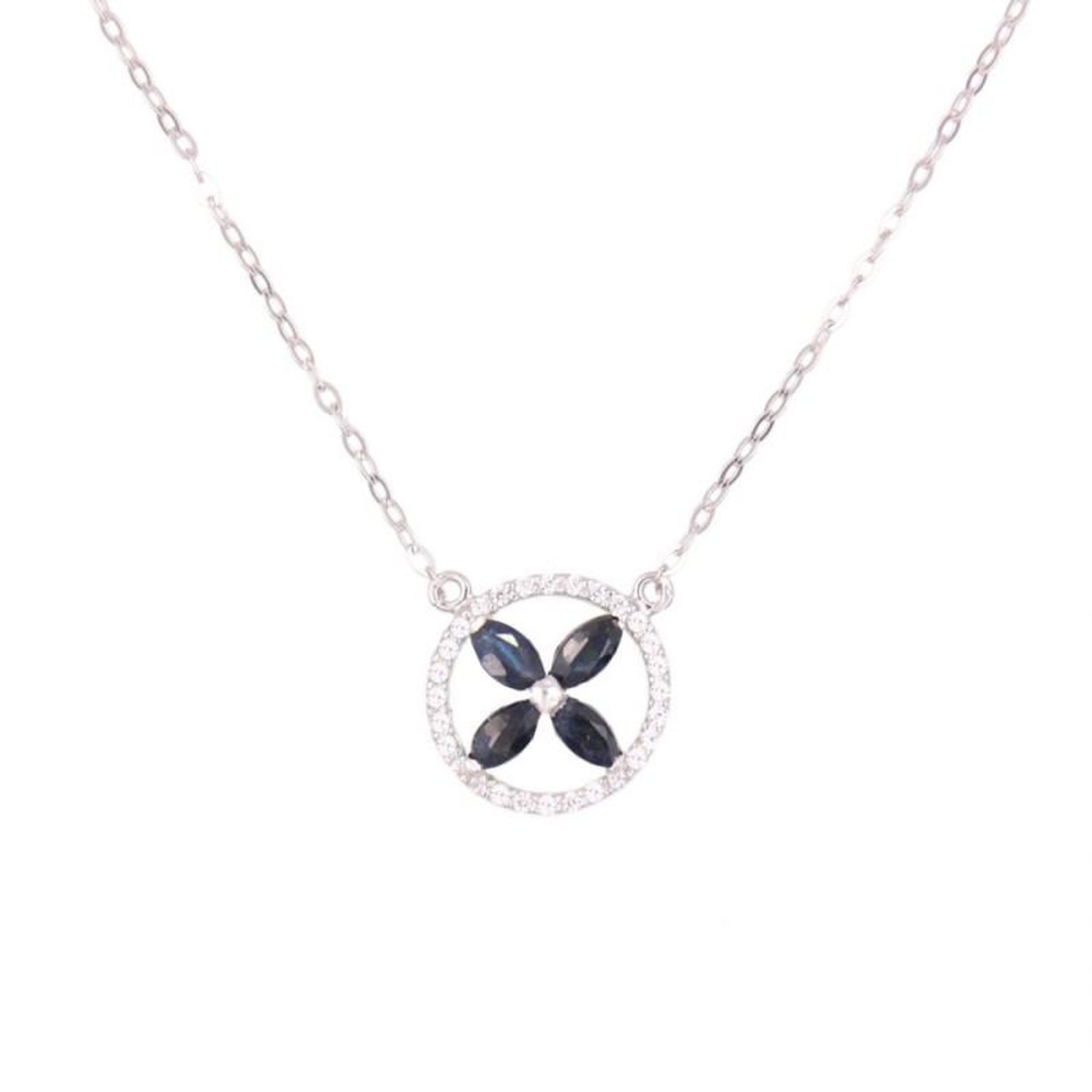 L'ATELIER D'AZUR Collier Or Blanc Serti de Saphirs – Femme