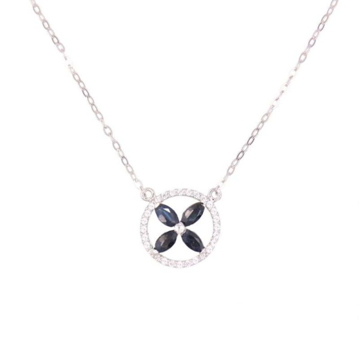 L'ATELIER D'AZUR Collier Or Blanc Serti de Saphirs – Femme