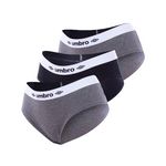 UMBRO Lot de 3 Boxers coton femme. Coloris disponibles : Gris