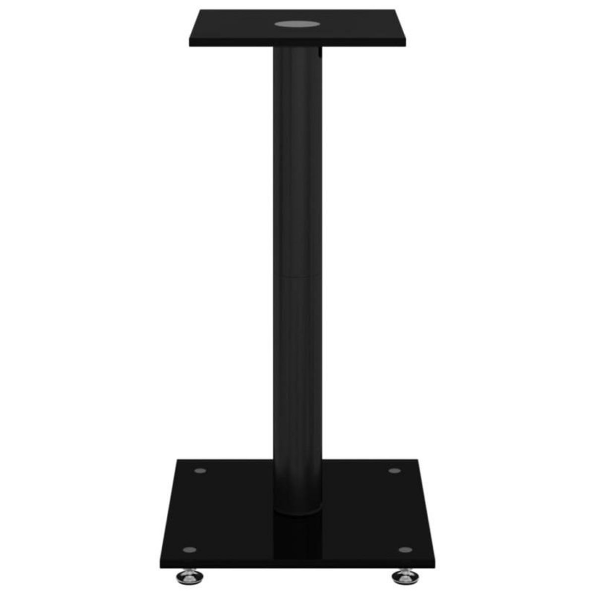 VIDAXL Supports de haut parleurs 2 pcs noir verre trempé 1 pilier