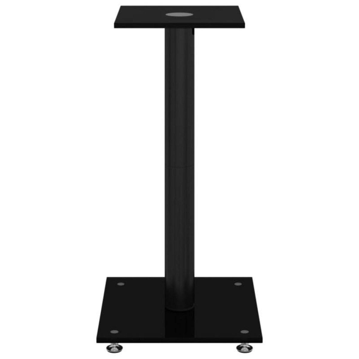 VIDAXL Supports de haut parleurs 2 pcs noir verre trempé 1 pilier