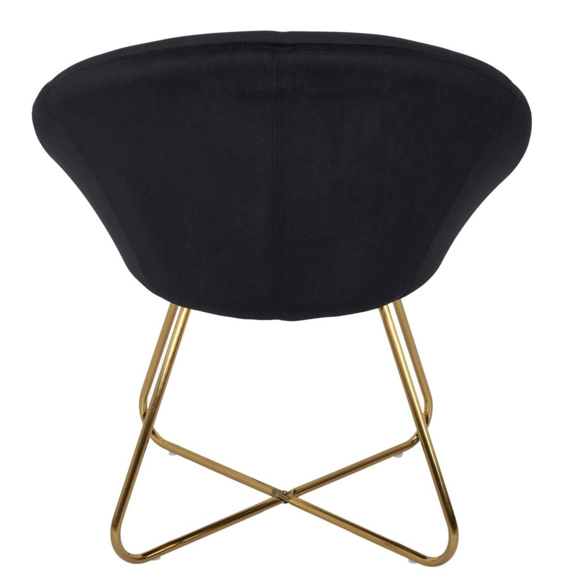 Voir la diapositive 4 : The Home Deco Factory Fauteuil Design Velours  Karl  83cm Noir