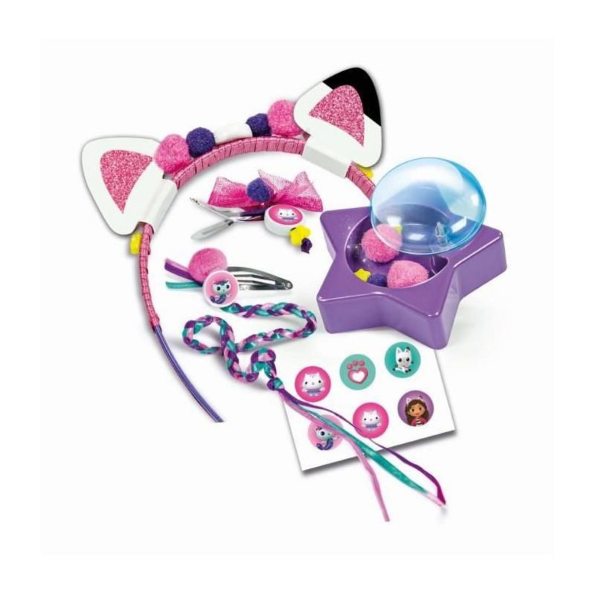 CLEMENTONI Clementoni - Gabby et la Maison Magique - Accessoires cheveux - Serre tete a personnaliser - Des 6 ans