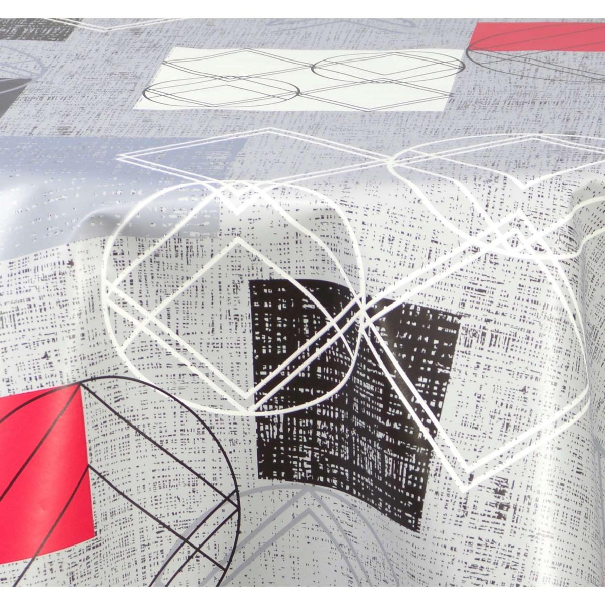 HABITABLE Nappe en toile cirée ronde Moma - Diam. 150 cm - Gris