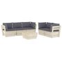 Voir la diapositive 2 : VIDAXL Salon de jardin palette 6 pcs avec coussins bois d'epicea