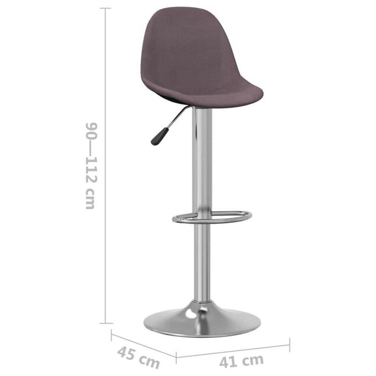 VIDAXL Tabourets de bar lot de 2 taupe tissu