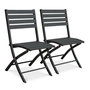 Voir la diapositive 1 : Paris Prix Lot de 2 Chaises de Jardin Pliantes  Marius  82cm Gris Anthracite
