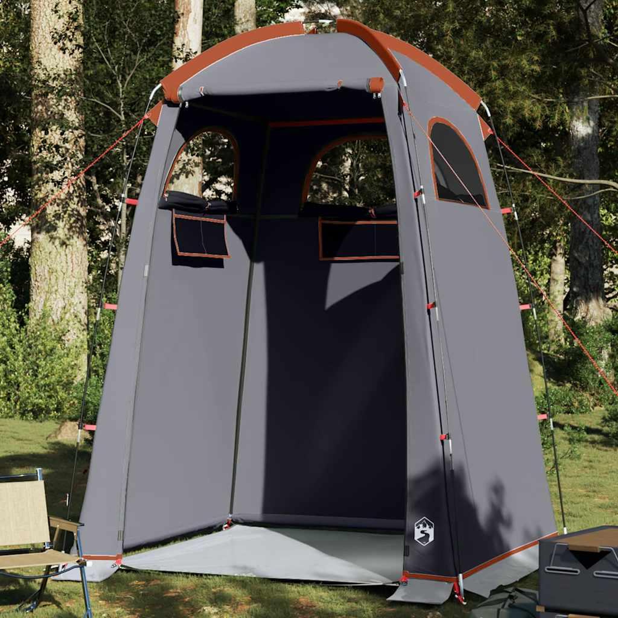 VIDAXL Tente de douche gris et orange impermeable
