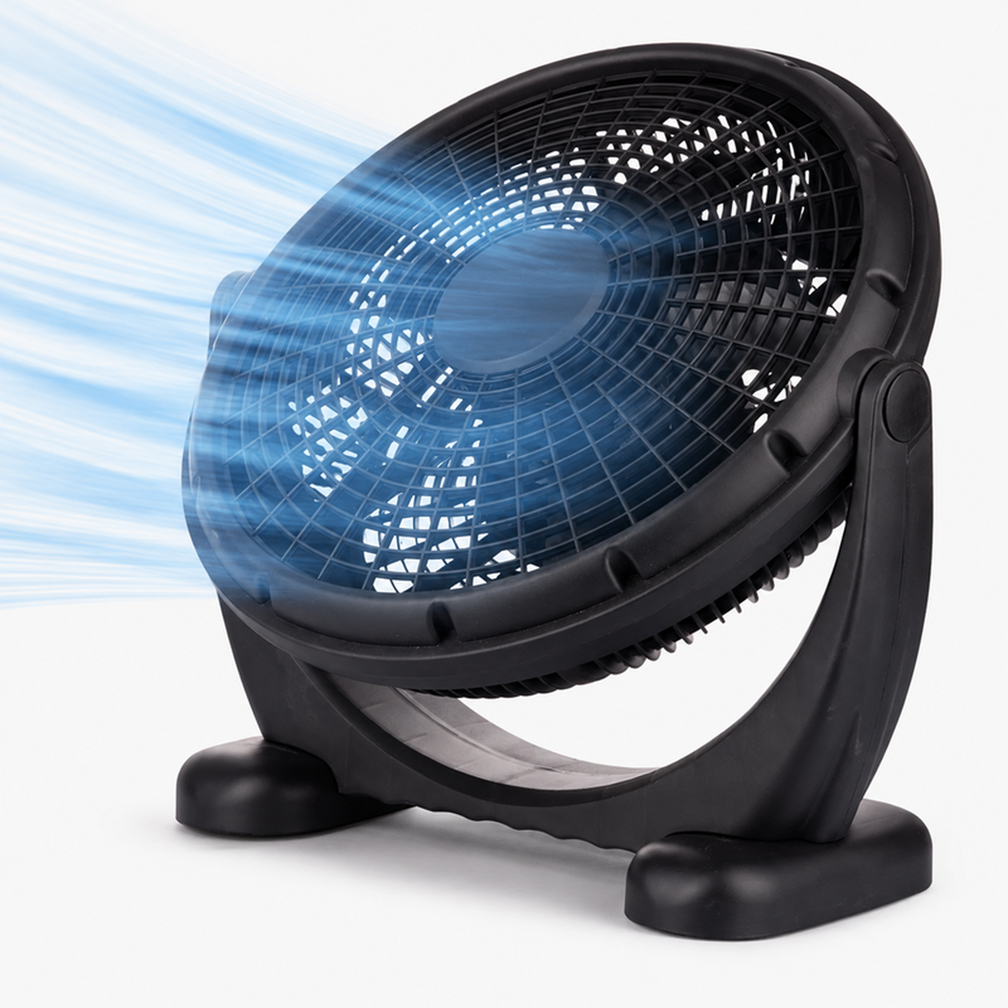 Voir la diapositive 2 : Ventilateur de sol et table rond inclinable 36 cm – noir 50w
