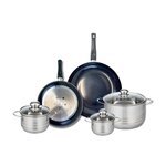ELO Ensemble de 2 Poêles de cuisson 24 et 28 cm et 3 faitouts 12, 14 et 20 cm Elo Prima Brillant