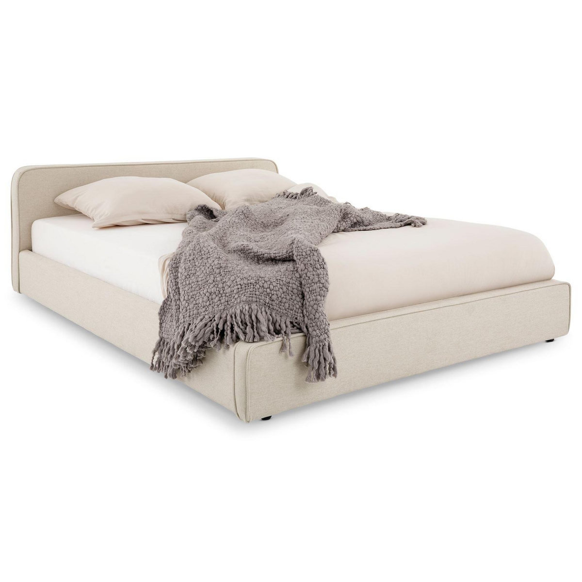 IDIMEX Lit double BELARTI 140 x 190 cm, revêtement en tissu